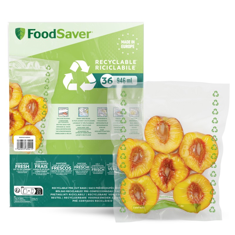 Wielorazowe worki do pr&oacute;żniowego pakowania żywności foodsaver FSBE4802X-01 - 36 szt. 20 x 29 cm