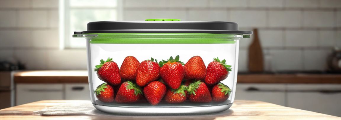 truskawki w pojemniku próżniowym FoodSaver