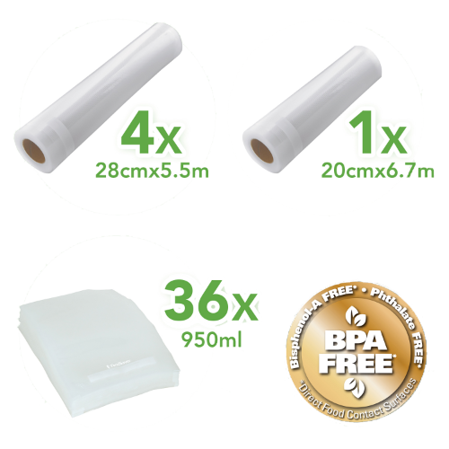 Zapinane torebki próżniowe do jedzenia